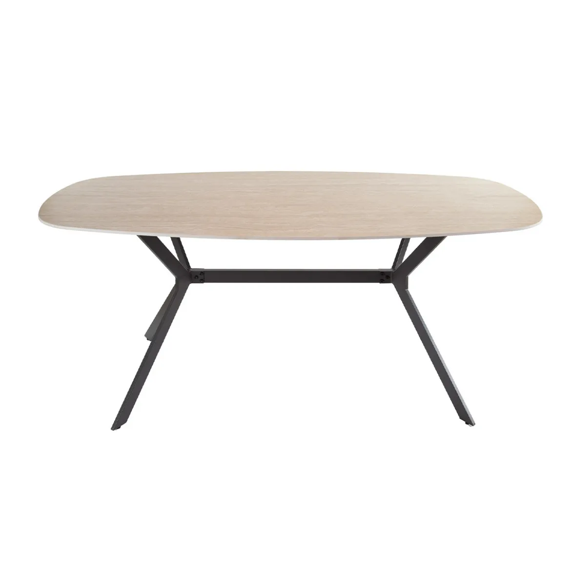 Ovale eettafel beige keramiek travertin - Giani Ceramic