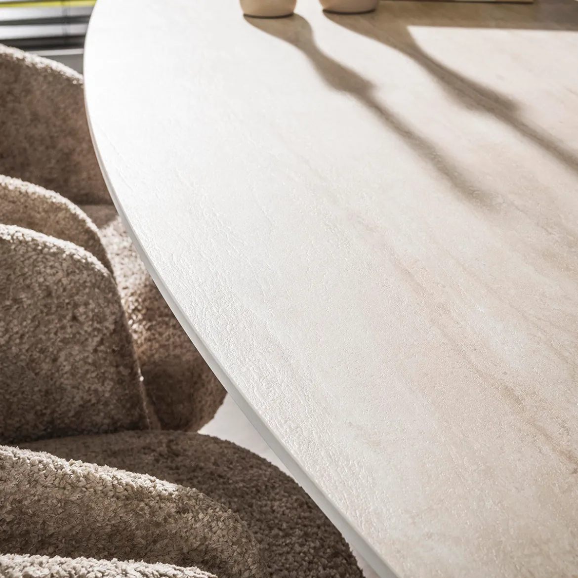 Ovale eettafel travertin 215 cm - Giani Romano