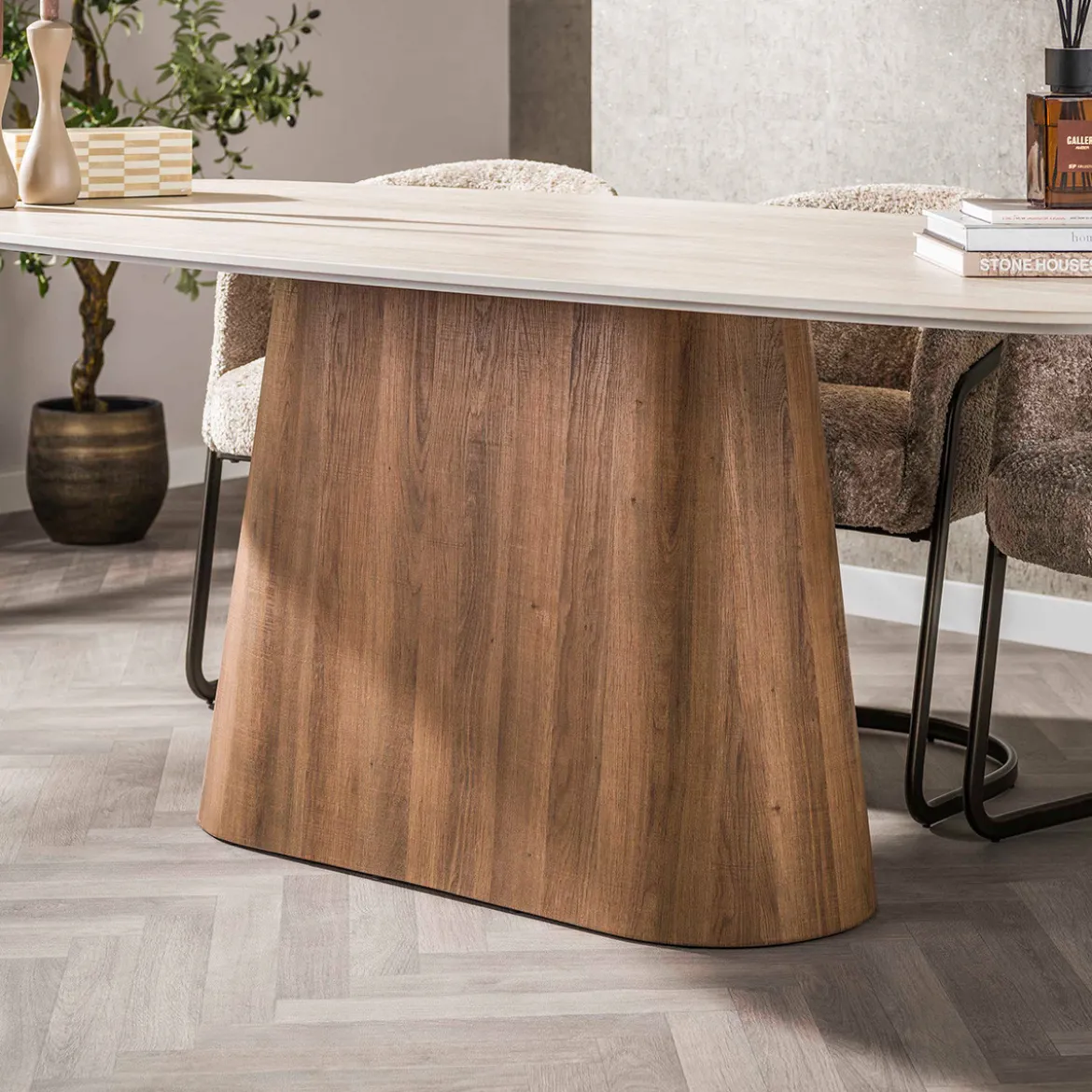 Ovale eettafel travertin 215 cm - Giani Romano