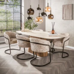 Ovale eettafel travertin 215 cm - Giani Romano