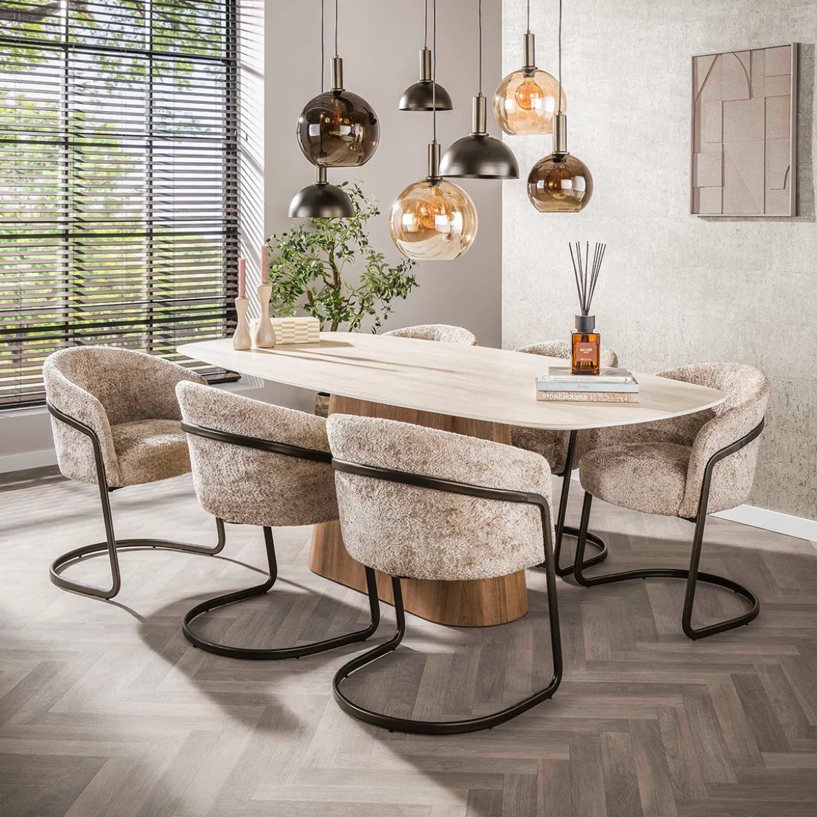 Ovale eettafel travertin 215 cm - Giani Romano