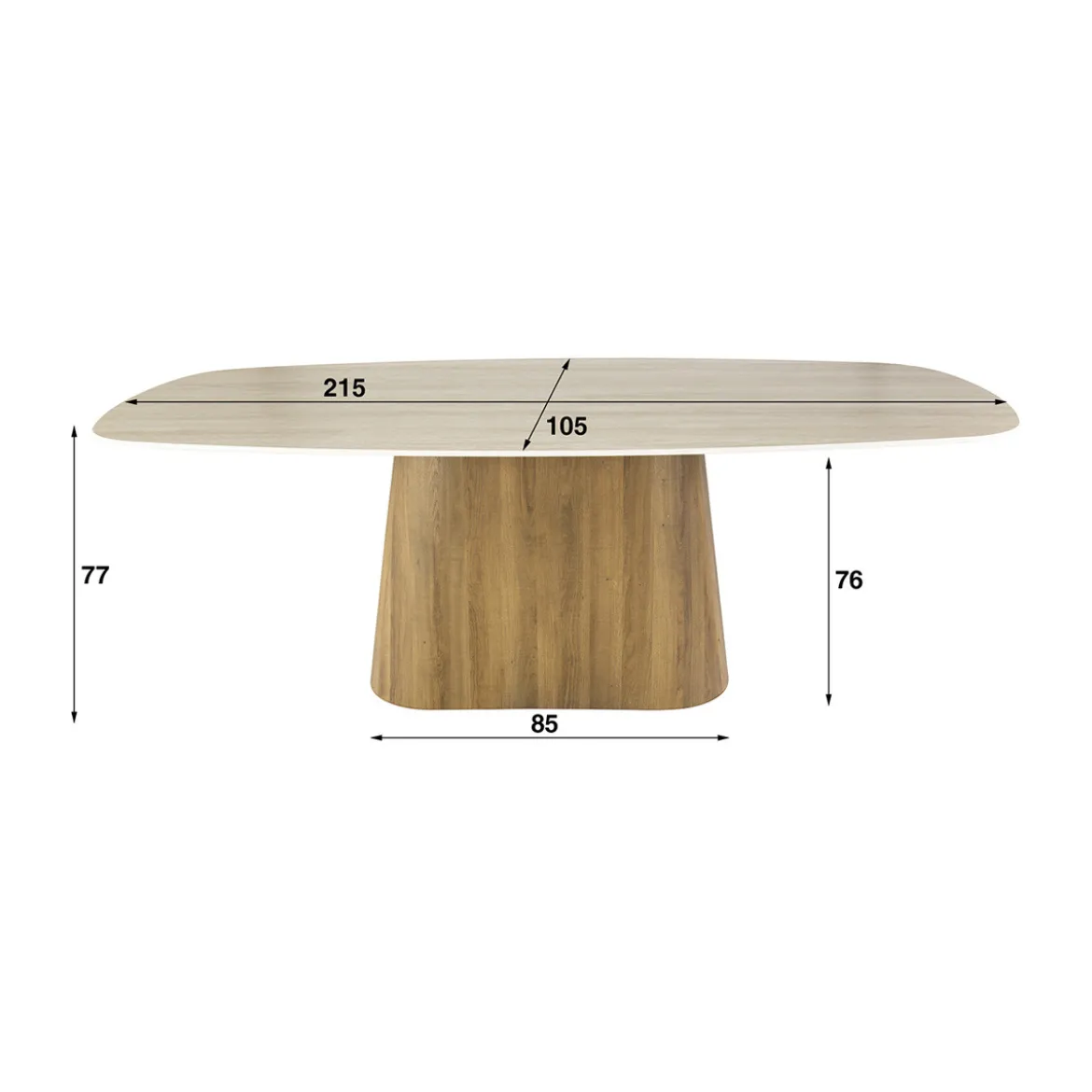 Ovale eettafel travertin 215 cm - Giani Romano