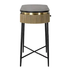 Ovale sidetable goud met ribbels - Richmond Interiors Ironville