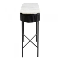Ovale sidetable zwart met wit marmer - Kare Design Glenn