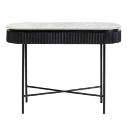 Ovale sidetable zwart met wit marmer - Kare Design Glenn