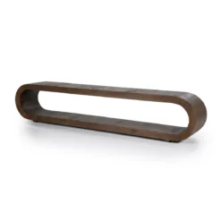 Ovale tv-meubel gebogen hout - By-Boo Elora