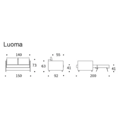 2-persoons slaapbank smalle armleuning - Innovation Living Luoma