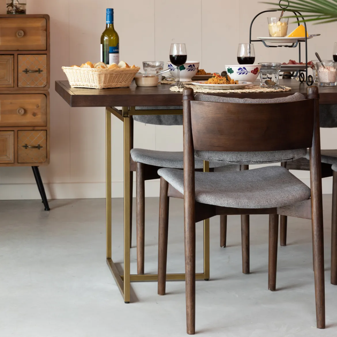 Retro eetkamerstoel hout - Dutchbone Torrance