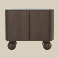 Retro kastje hout met bolpoten - Bodio Dakota