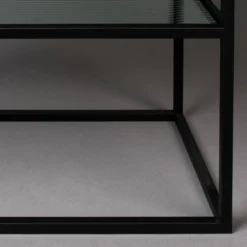 Ribbelglas vitrinekastje zwart - Dutchbone Boli