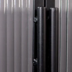 Ribbelglas vitrinekastje zwart - Dutchbone Boli