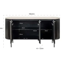 Ribbelhout dressoir met travertin blad - Richmond Interiors Hampton