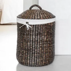 Rieten wasmand met deksel - Must Living Tahiti
