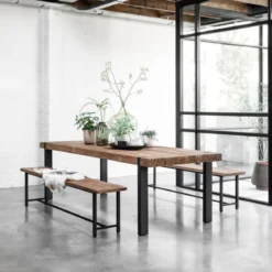 Robuuste eettafel teakhout - DTP Home Timeless Beam