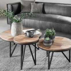 Ronde bijzettafel teakhout - DTP Home Odeon