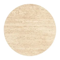 Ronde bijzettafel travertin en ribbelhout - Richmond Interiors Hampton