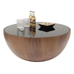 Ronde bol salontafel walnoot - Kare Design Tear Drops Walnut