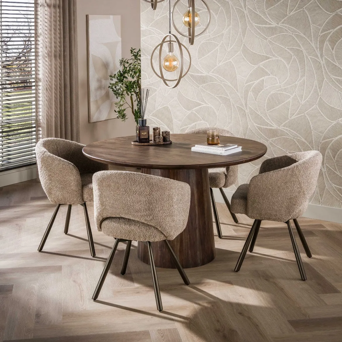 Ronde eettafel acaciahout - Giani Central