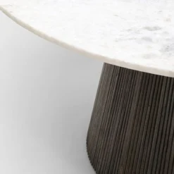 Ronde eettafel zwart met wit marmer - Kare Design Glenn