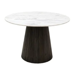 Ronde eettafel zwart met wit marmer - Kare Design Glenn