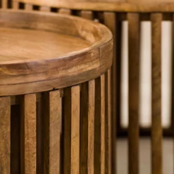 Ronde salontafel set mangohout - Giani Tweak