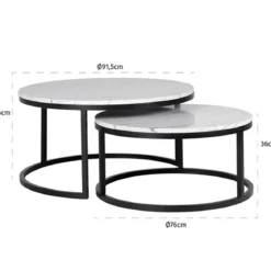 Ronde salontafels wit marmer - Richmond Interiors Lexington