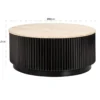 Ronde salontafel travertin en ribbelhout - Richmond Interiors Hampton
