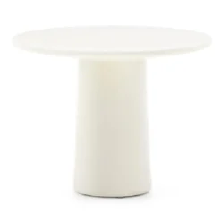 Ronde salontafel wit glanzend cement - Kave Home Albanella