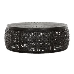 Ronde salontafel zwart rotan - Must Living Rimini Large