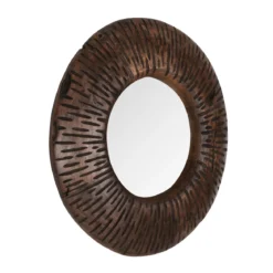 Ronde spiegel donker teak - Must Living Cosmos
