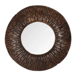Ronde spiegel donker teak - Must Living Cosmos