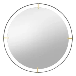 Ronde spiegel zwart goud 90 cm - Kare Design Betsy
