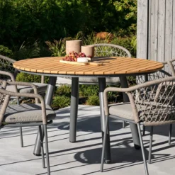 Ronde tuintafel bamboe en aluminium - Brafab Bam Bo