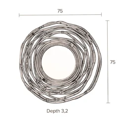 Rotan spiegel rond - Dutchbone Kubu