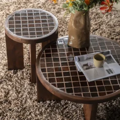 Salontafel hout met tegeltjes - By-Boo TiledUp