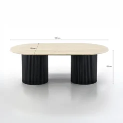 Salontafel met travertin - Bodio Kanso