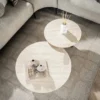 Salontafelset rond hout en travertin - Giani Romano