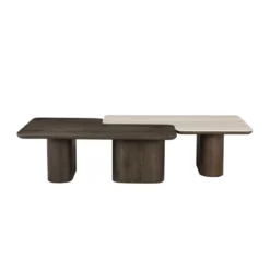 salontafelset travertine en eiken - Richmond Interiors Nando