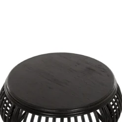 Salontafel zwart rotan rond - Must Living Positano