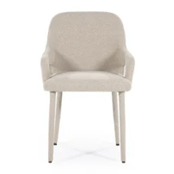 Scandinavische eetkamerstoel met armleuning taupe - By-Boo Fika