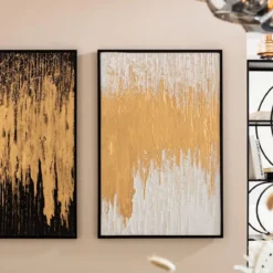 Schilderij goud wit - Kare Design Abstract White
