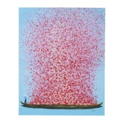 Schilderij - Kare Design Touched Flower Boat Blue Pink
