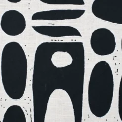 Schilderij met zwart wit stof - Zuiver Halo