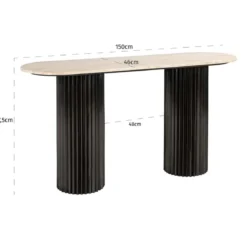 Sidetable travertin op ronde pilaren - Richmond Interiors Hampton