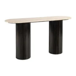 Sidetable travertin op ronde pilaren - Richmond Interiors Hampton