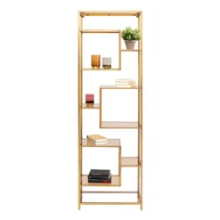 Smal hoog wandrek staal met glas - Kare Design Loft