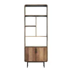 Smalle hoge vakkenkast teak - DTP Home Evo