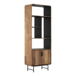 Smalle hoge vakkenkast teak - DTP Home Evo