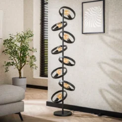 Staande lamp metalen ringen - Santa Hover