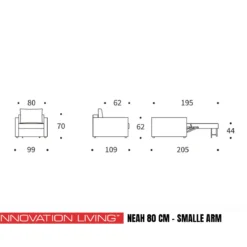 Stoel slaapbank 1-persoons - Innovation Living Neah 80 Slim Arm